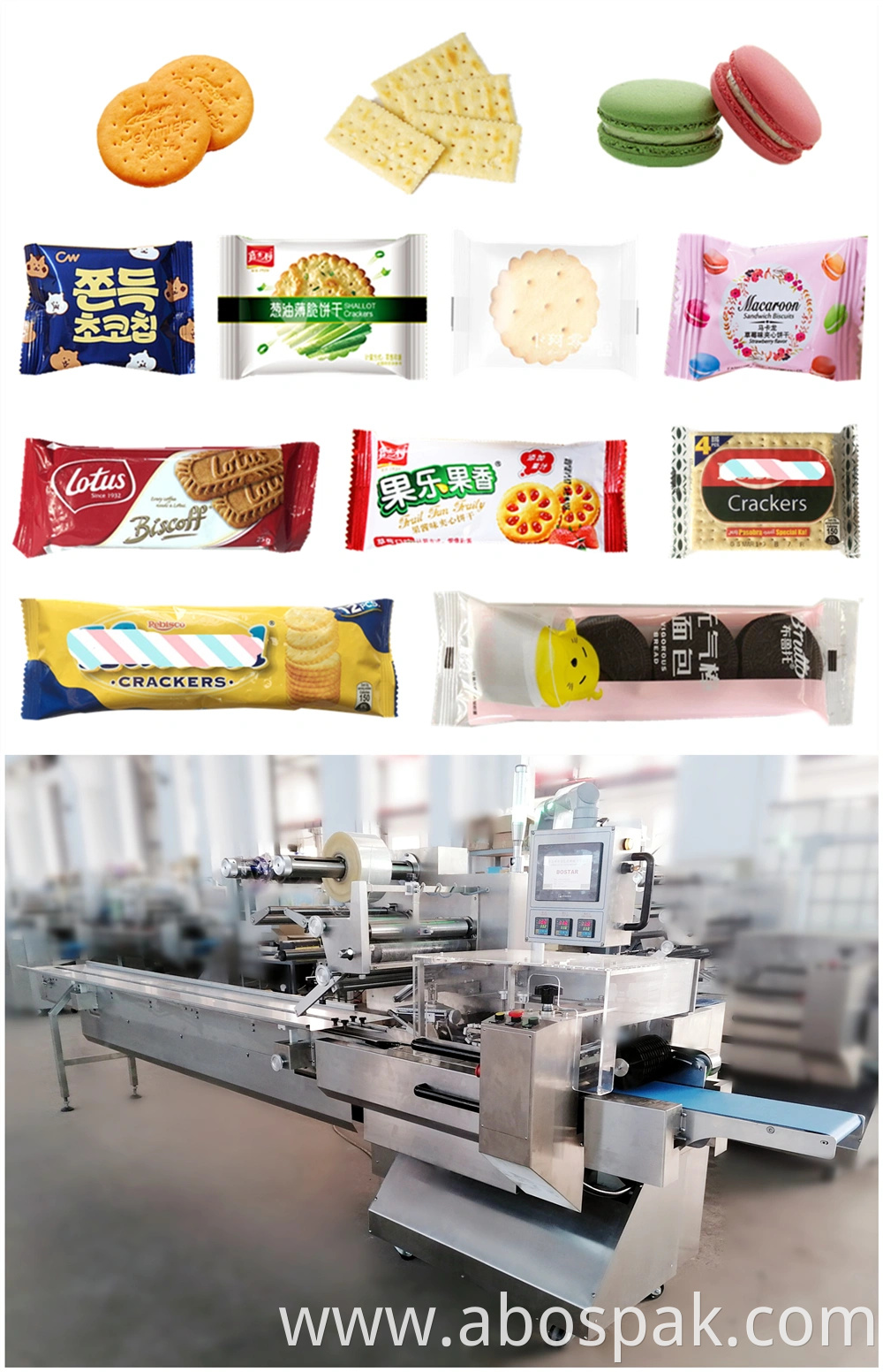 Shandong Qingdao Horizontal Type Fully Automatic Packing Line Packaging Machinery for Biscuit/ Cookie/ Snack/ Mooncake/ Small Food